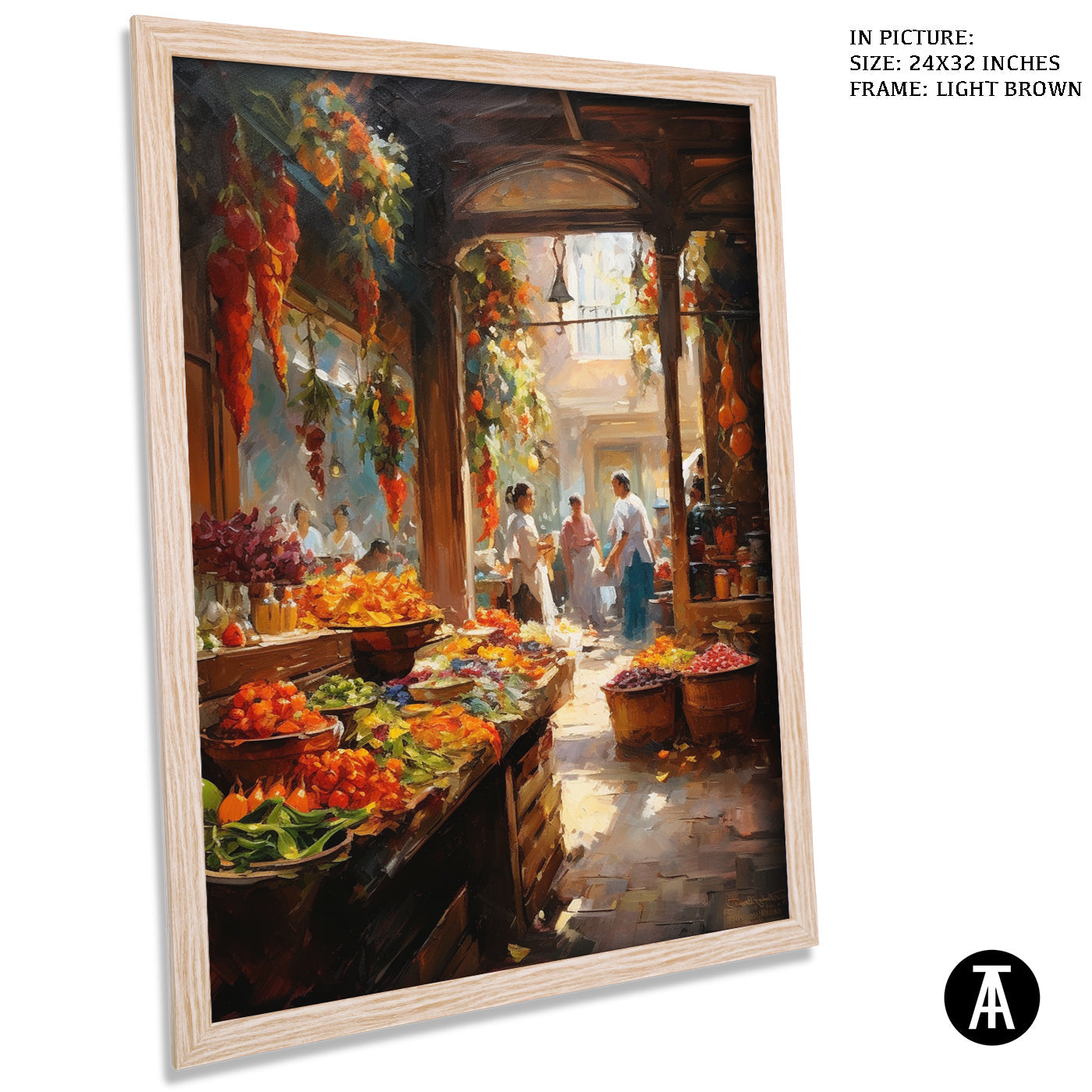 Artwork in Dark Brown Frame