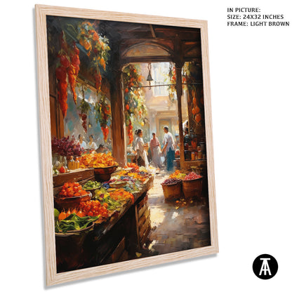Artwork in Dark Brown Frame