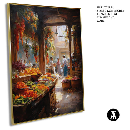 Artwork in Light Brown Frame