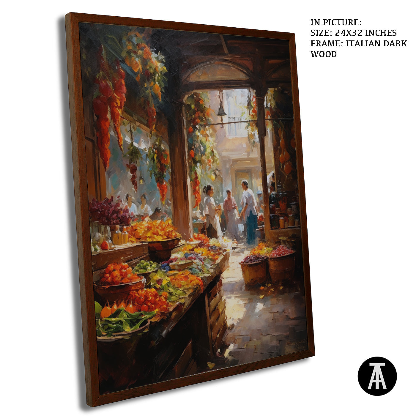 Artwork in Dark Wood Frame