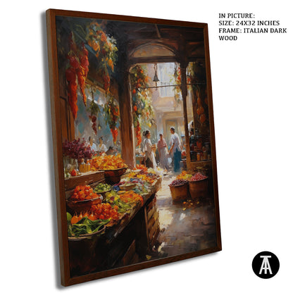 Artwork in Dark Wood Frame