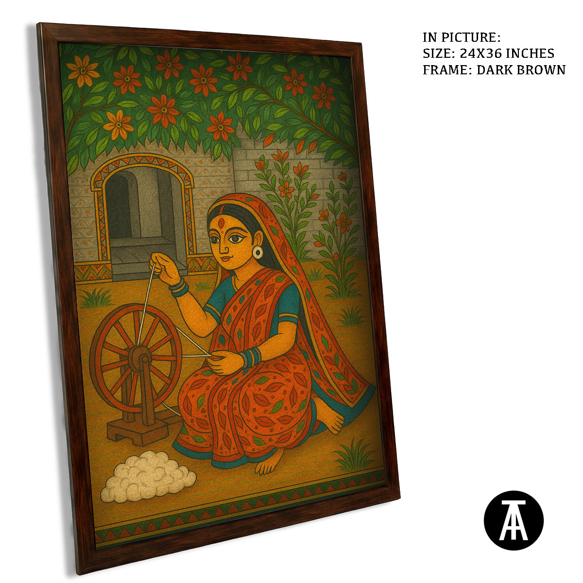 Artwork in Dark Brown Frame