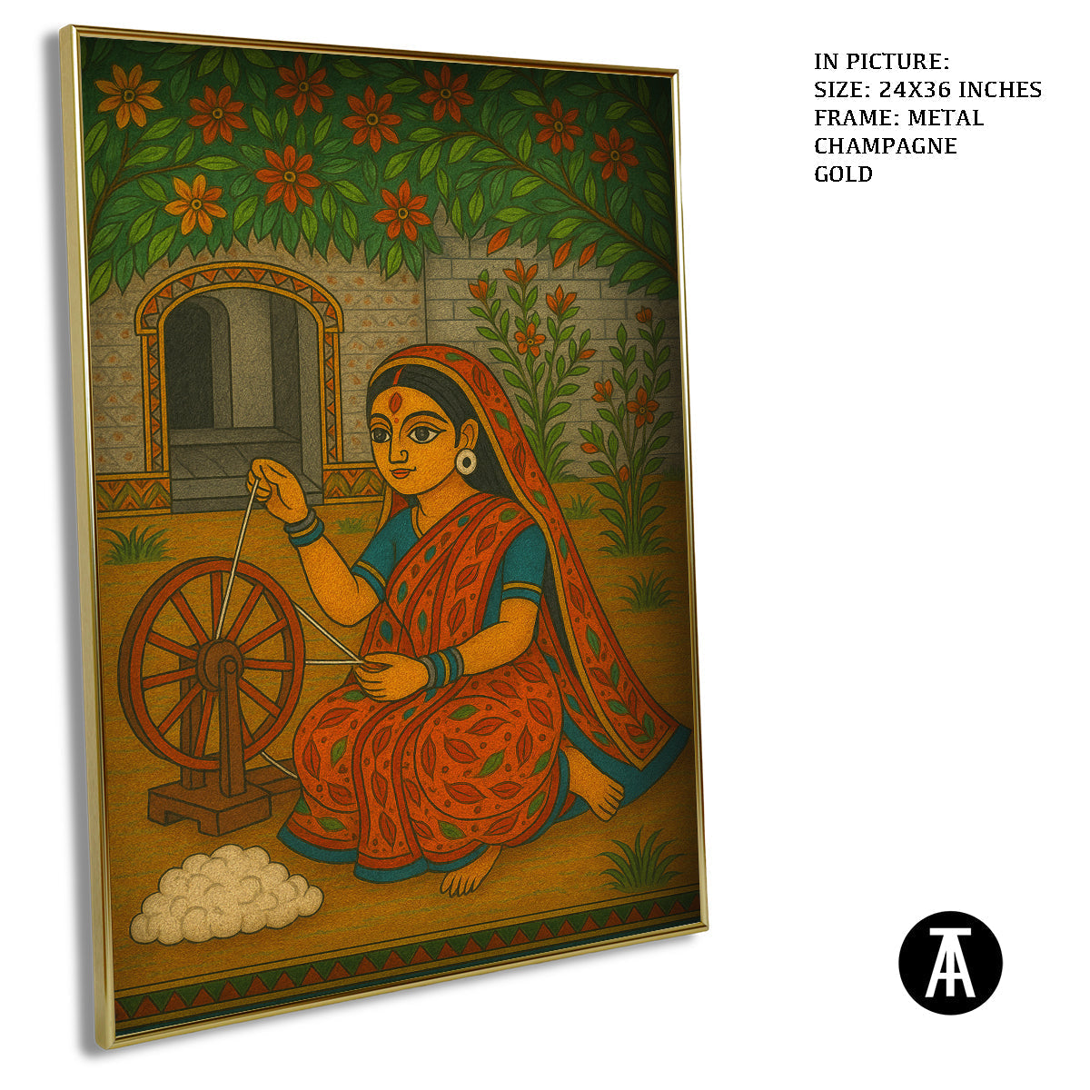 Artwork in Metal Champagne Gold Frame