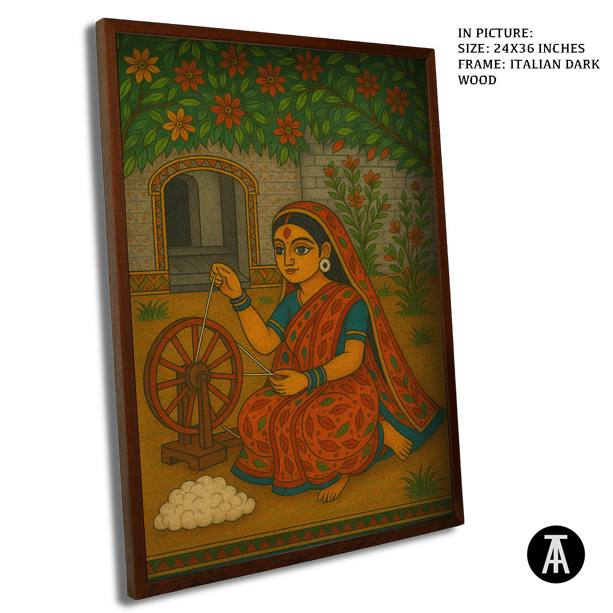 Artwork in Dark Wood Frame