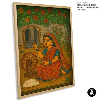 Artwork in Natural Wood Frame