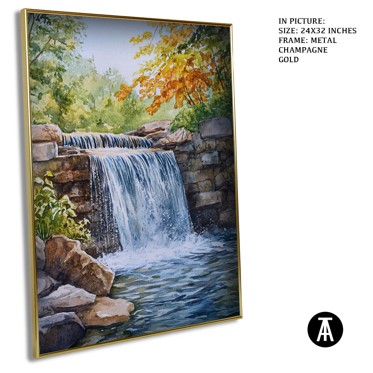Artwork in Light Brown Frame