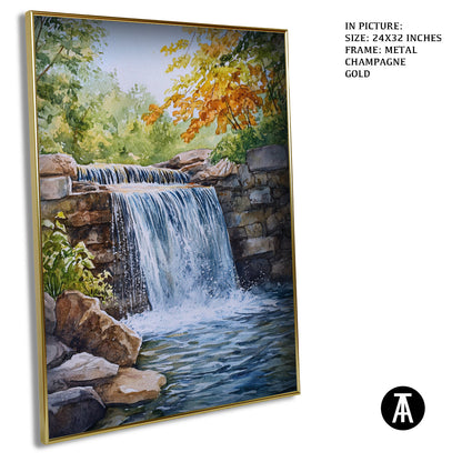 Artwork in Light Brown Frame