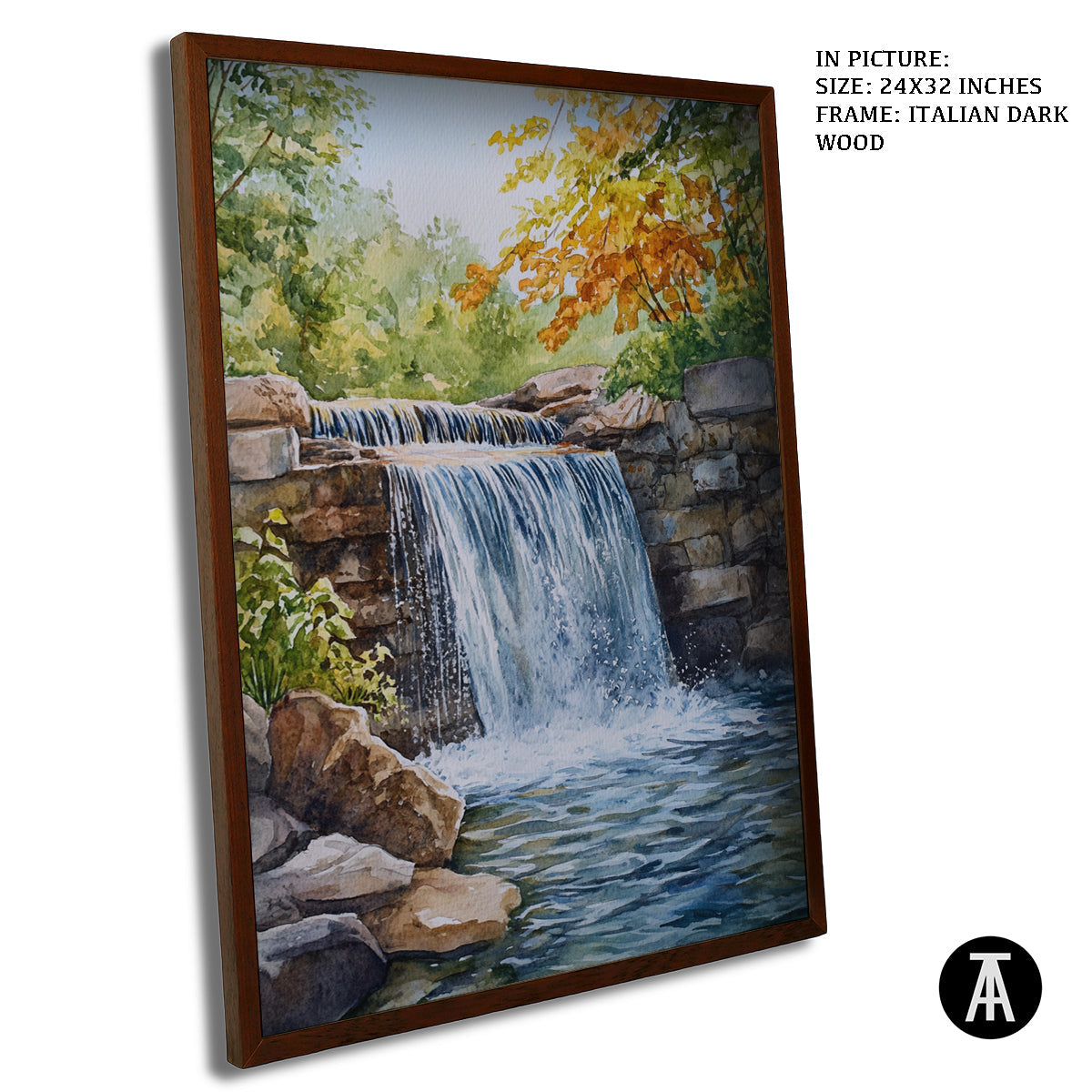 Artwork in Dark Wood Frame