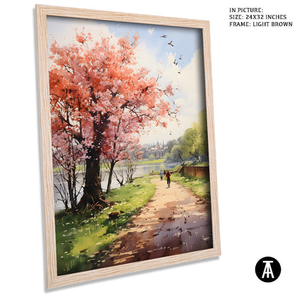 Sample Artwork in Light Brown Frame