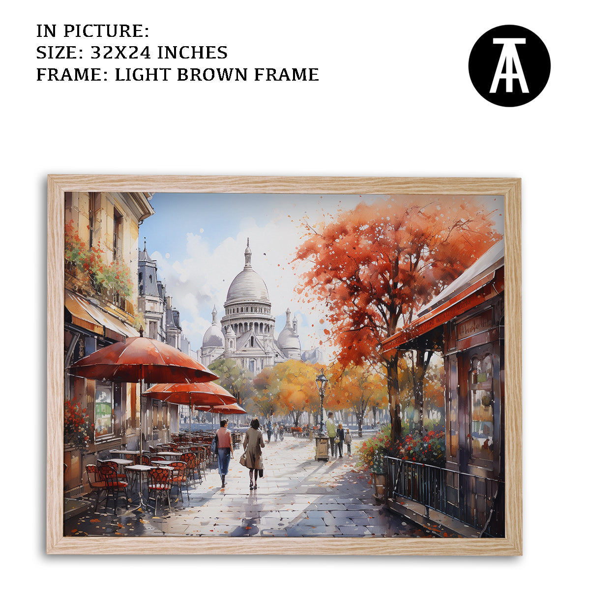 Artwork in Dark Brown Frame