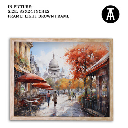 Artwork in Dark Brown Frame