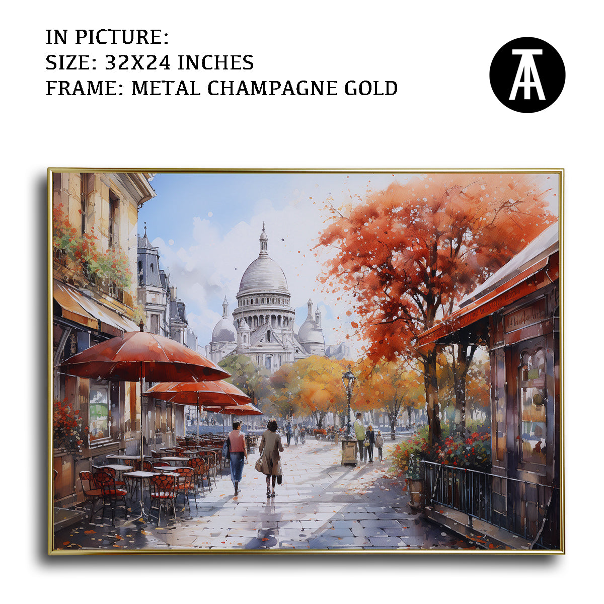 Artwork in Light Brown Frame