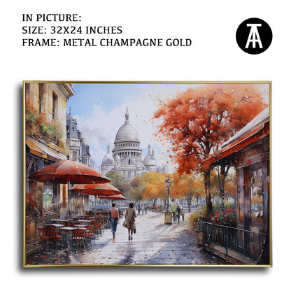 Artwork in Light Brown Frame