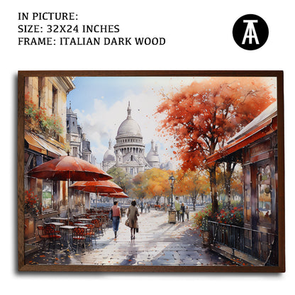 Artwork in Dark Wood Frame