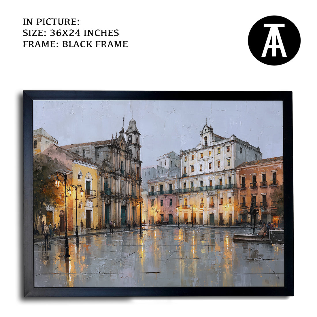 Artwork in Metal Champagne Gold Frame