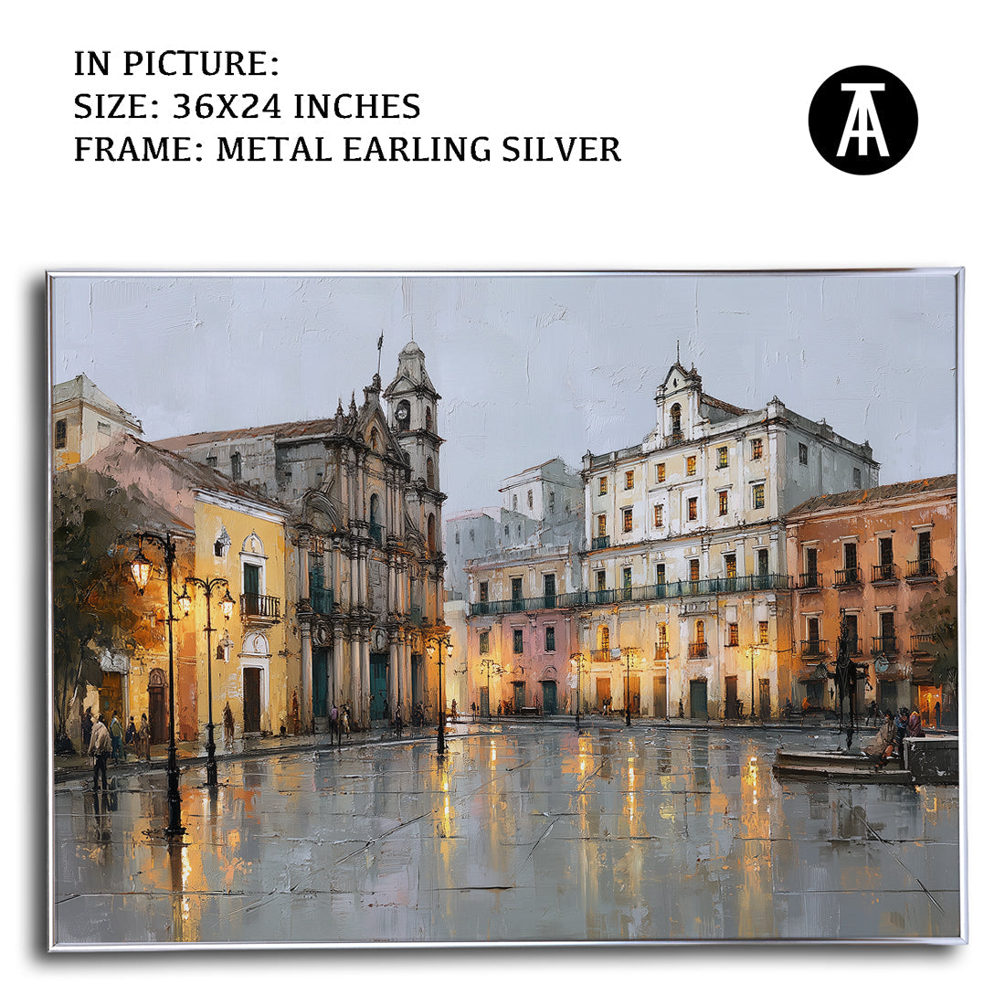 Artwork in Light Brown Frame