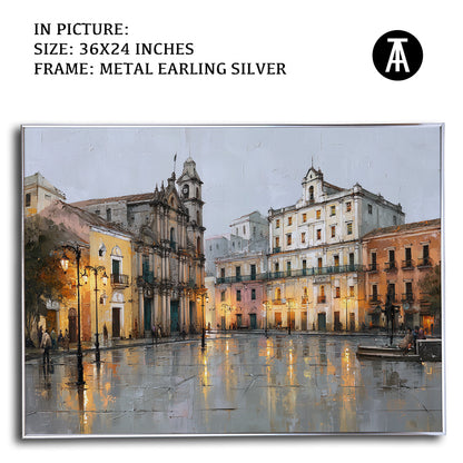 Artwork in Light Brown Frame