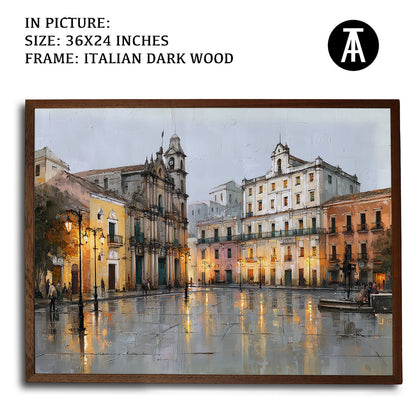 Artwork in Dark Wood Frame