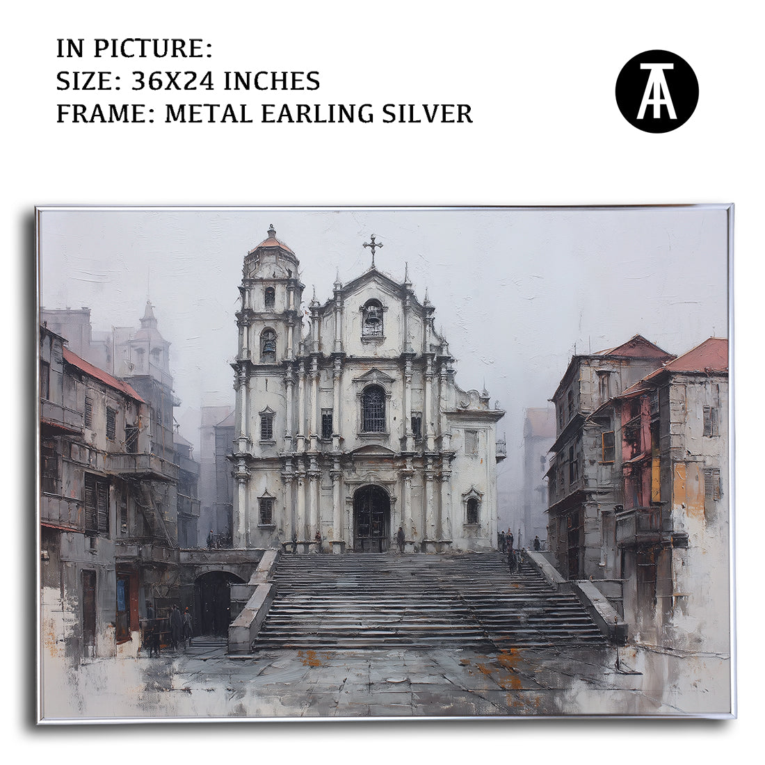 Artwork in Light Brown Frame
