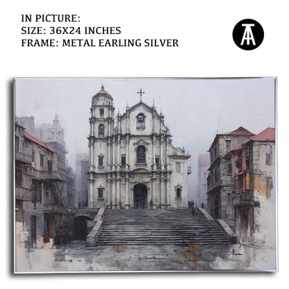 Artwork in Light Brown Frame