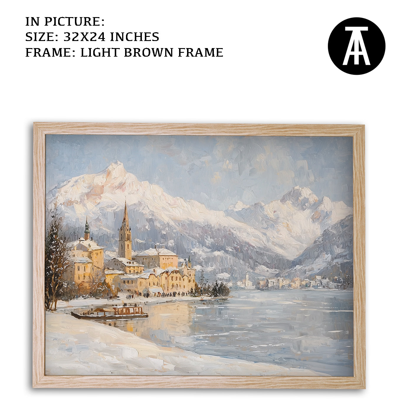 Artwork in Dark Brown Frame