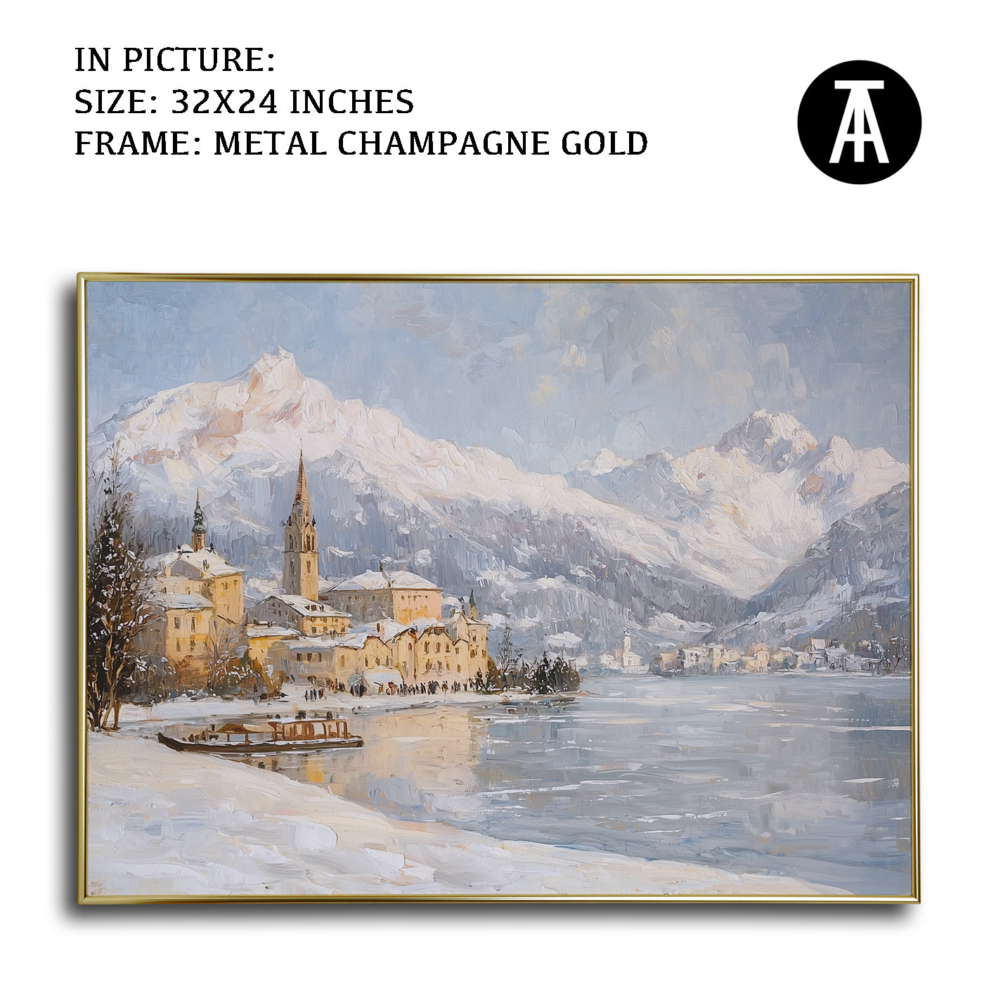 Artwork in Light Brown Frame