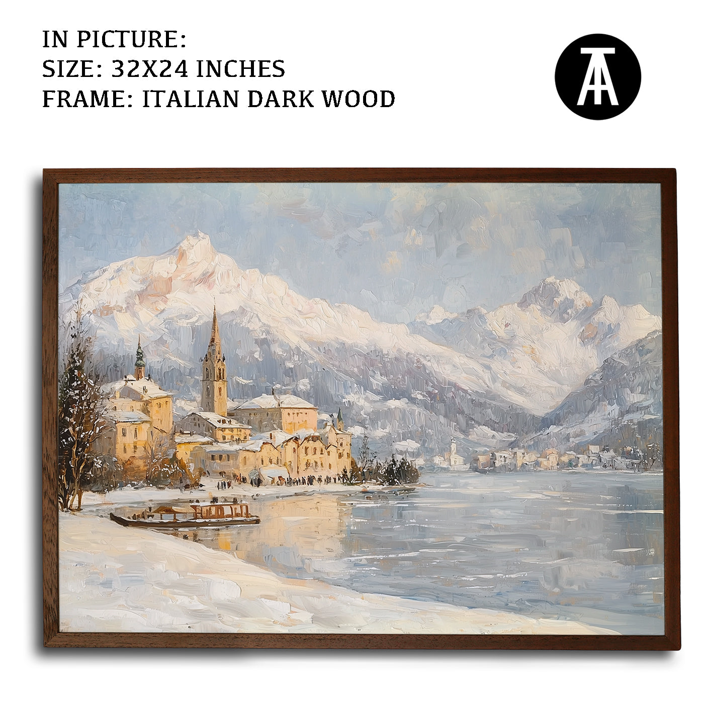 Artwork in Dark Wood Frame