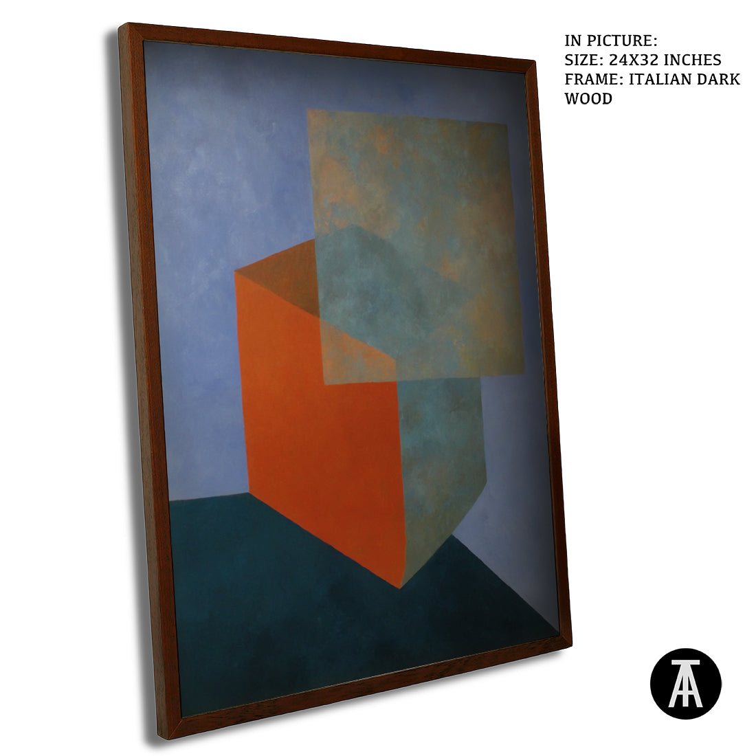 Artwork in Dark Wood Frame