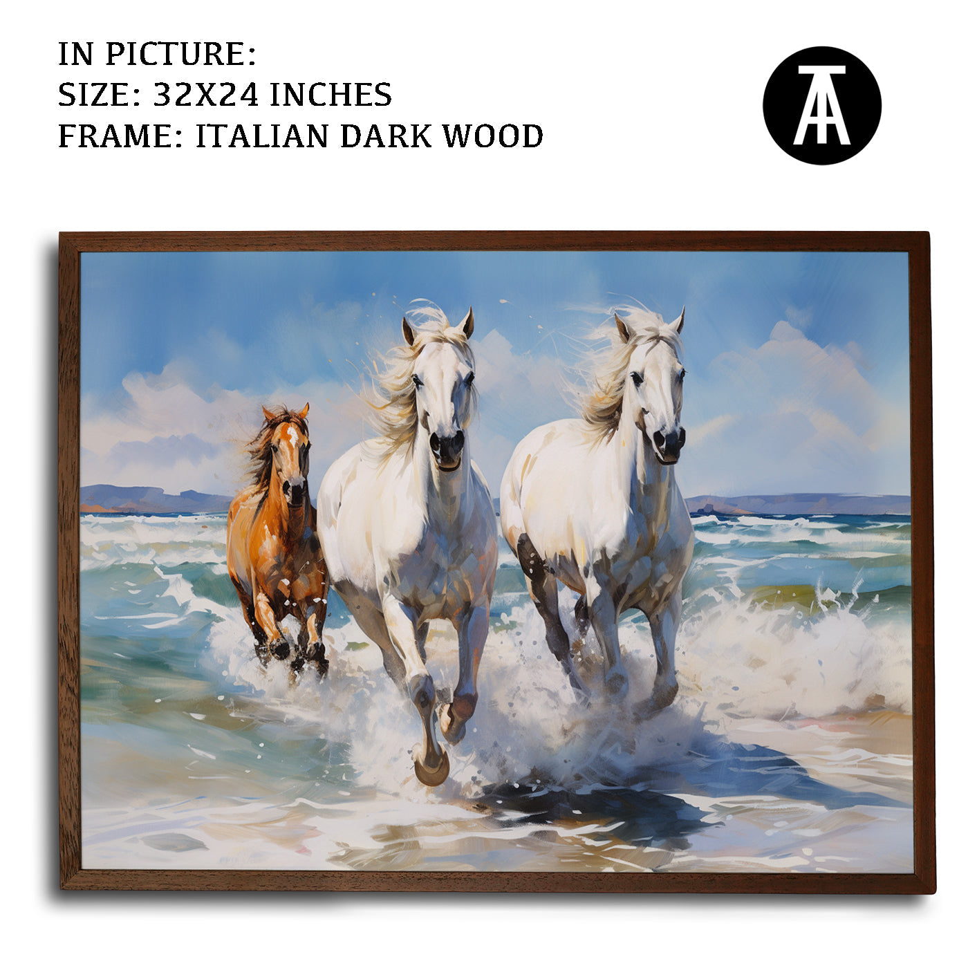Artwork in Dark Wood Frame