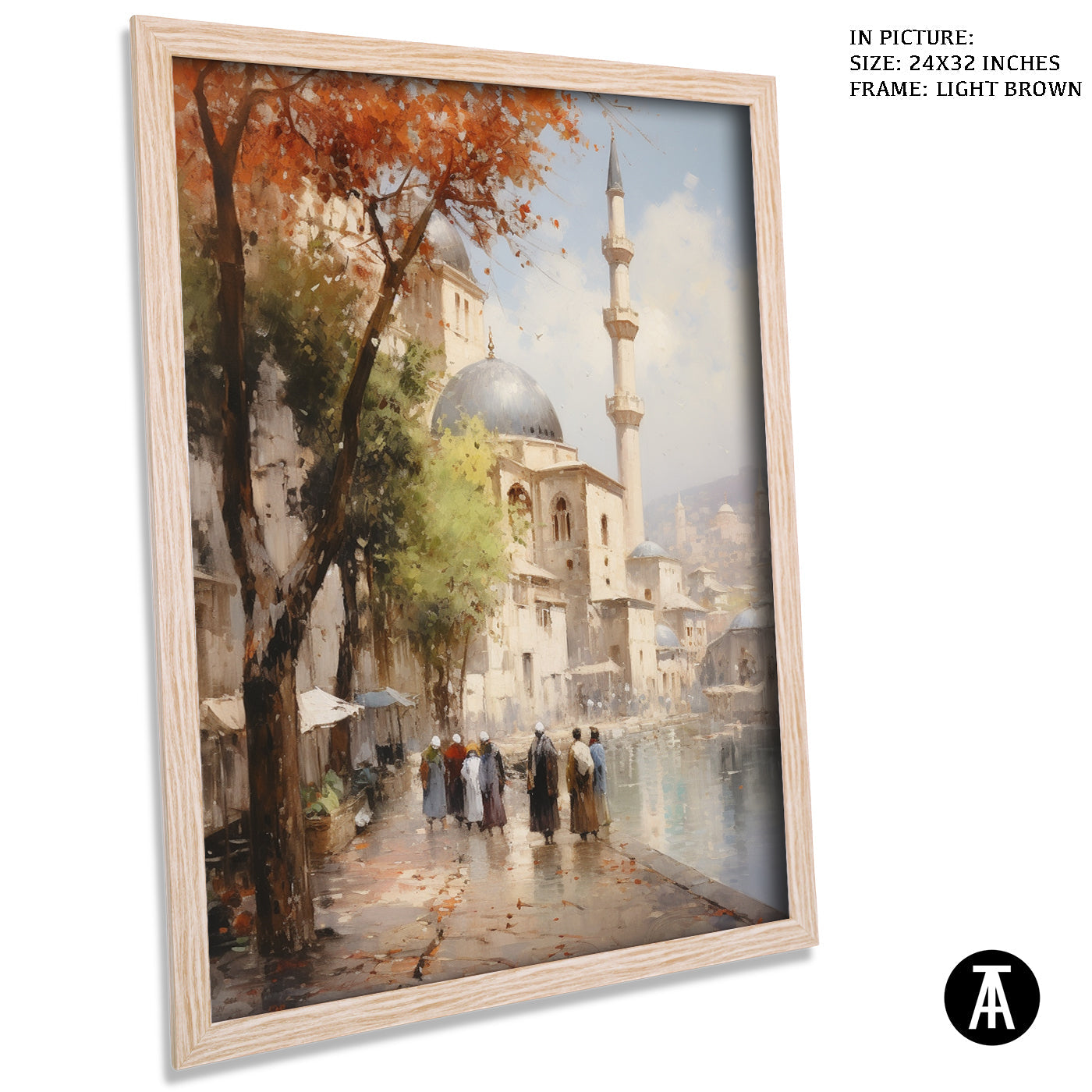 Artwork in Dark Brown Frame