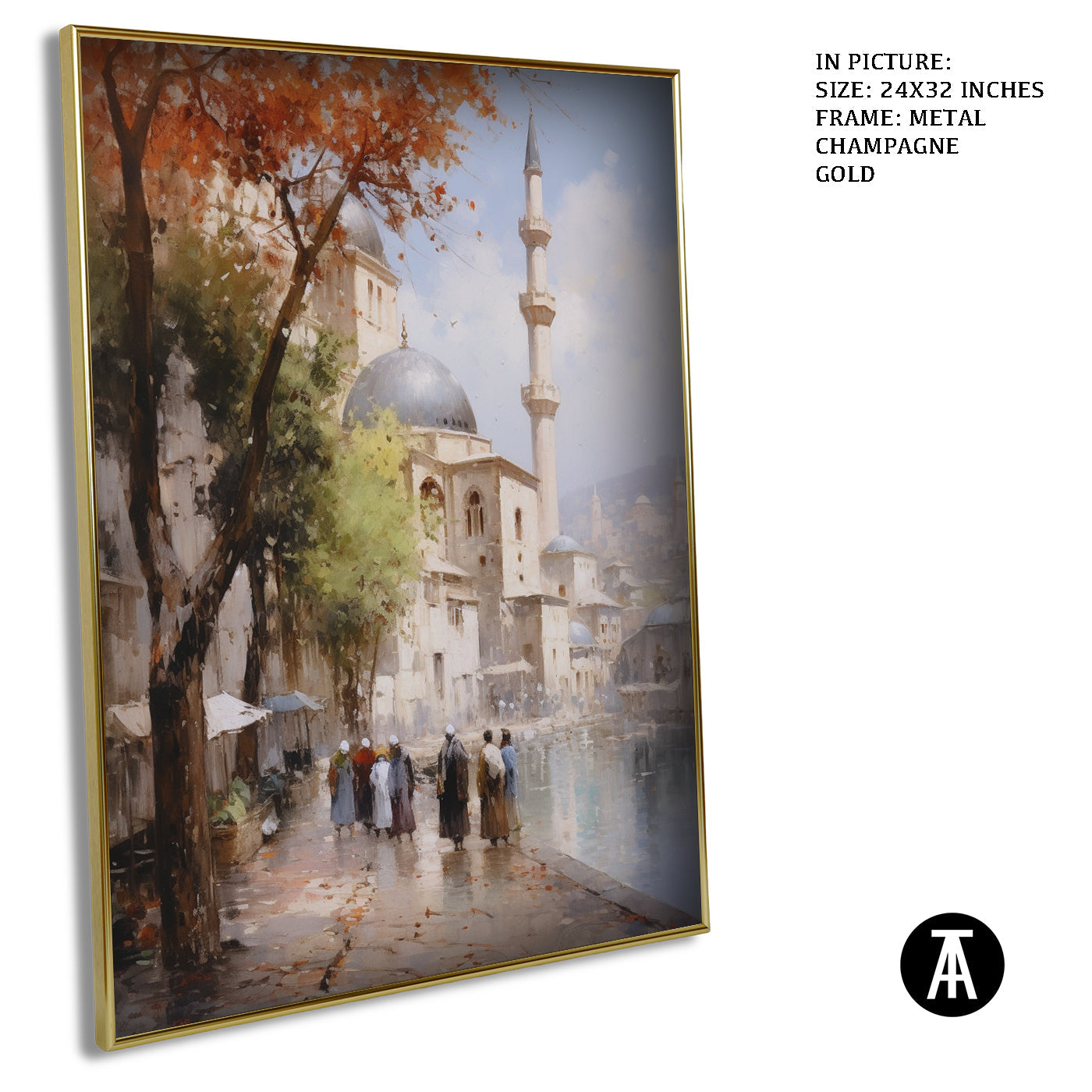 Artwork in Light Brown Frame
