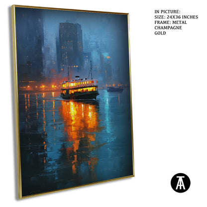 Artwork in Light Brown Frame