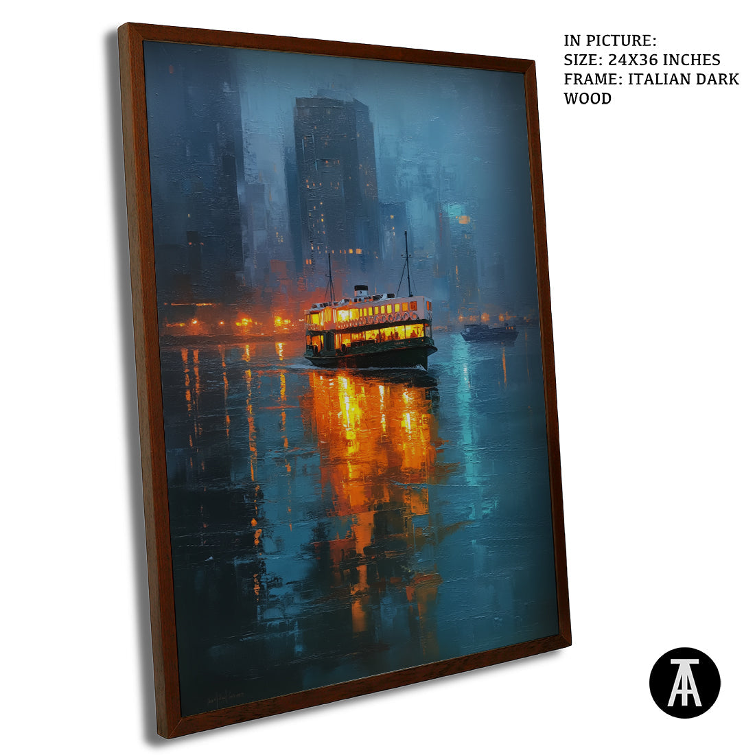 Artwork in Dark Brown Frame