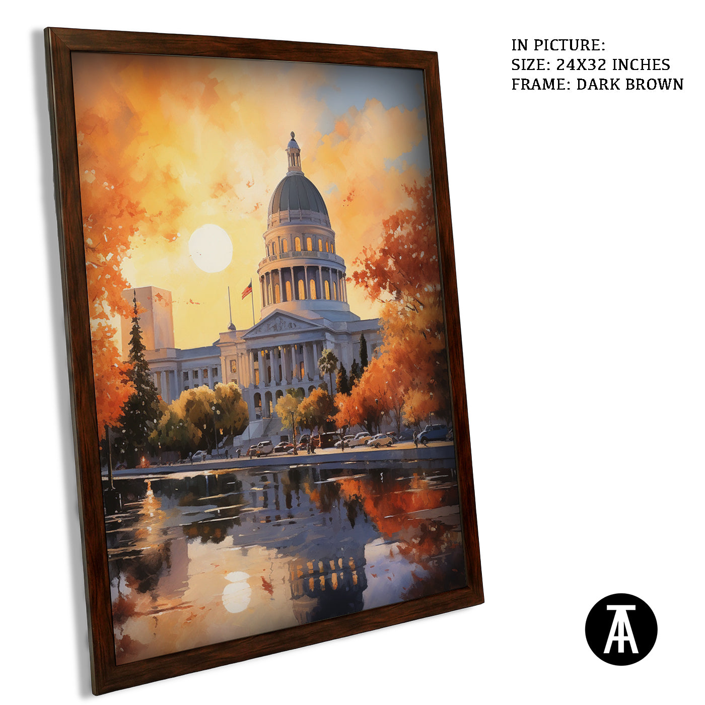 Artwork in Metal Champagne Gold Frame