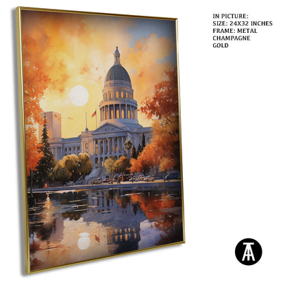 Artwork in Light Brown Frame