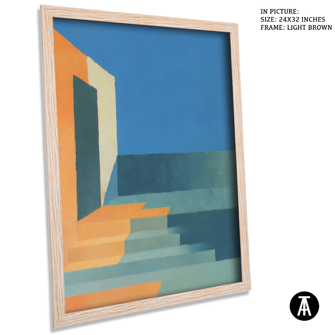 Artwork in Light Brown Frame