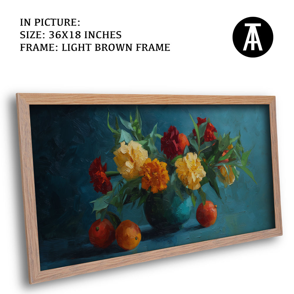 Artwork in Light Brown Frame