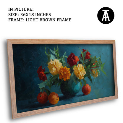 Artwork in Light Brown Frame