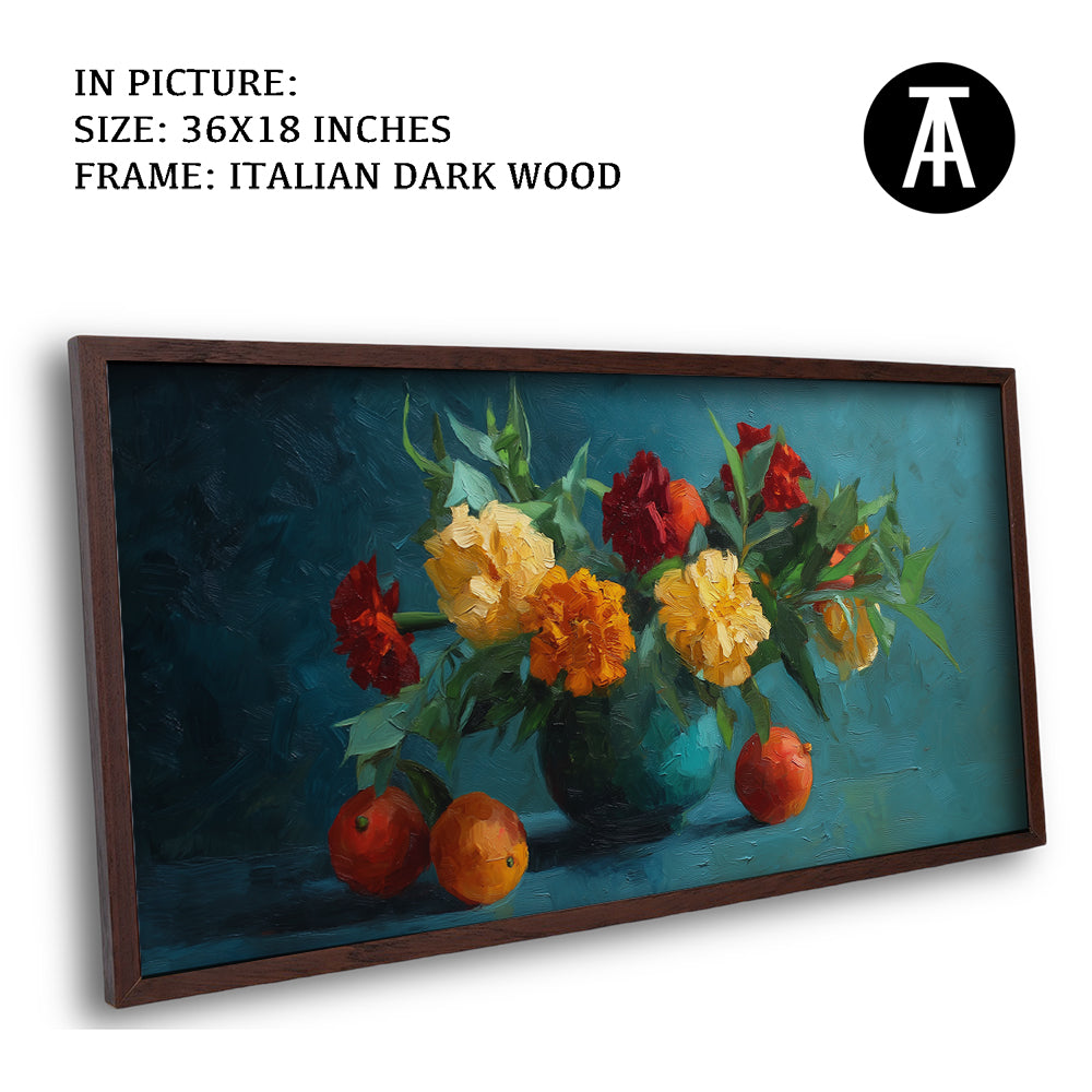 Artwork in Dark Wood Frame