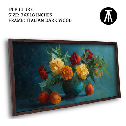 Artwork in Dark Wood Frame