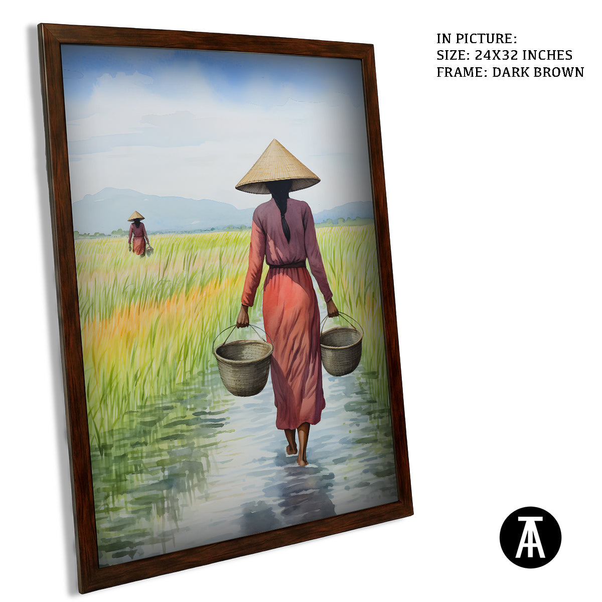 Sample Artwork in Dark Brown Frame
