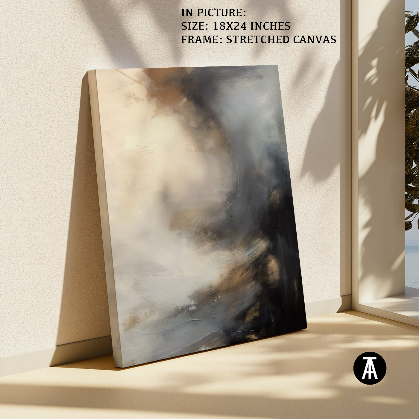 Artwork in Natural Wood Frame