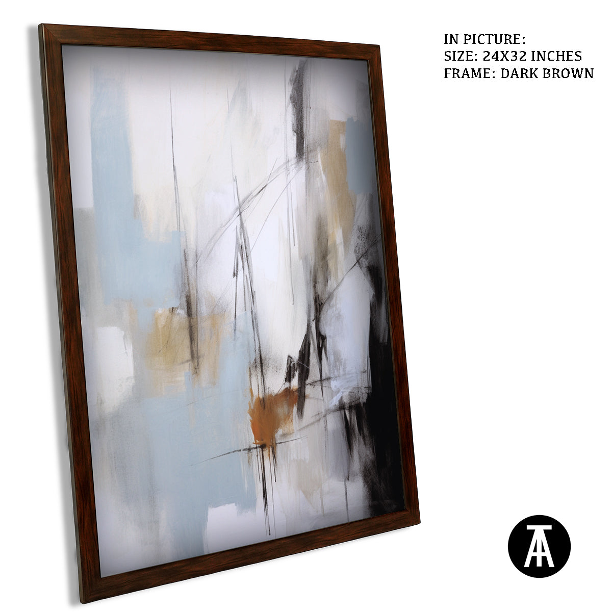 Sample Artwork in Dark Brown Frame