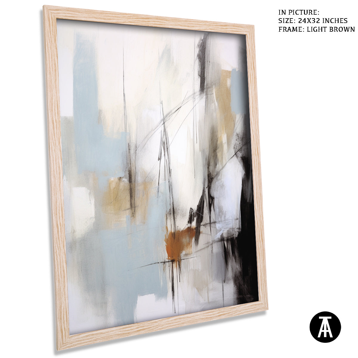 Sample Artwork in Light Brown Frame