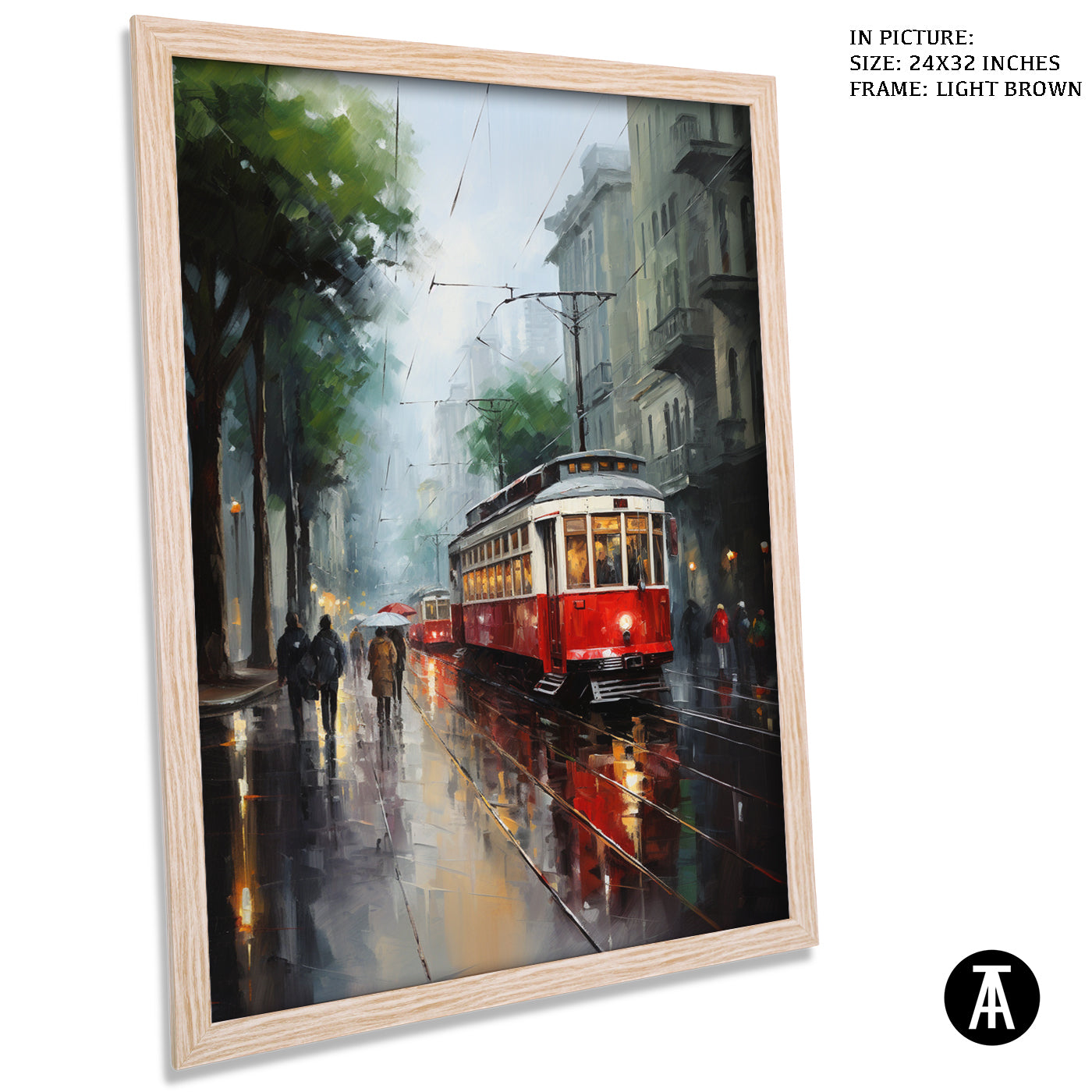 Artwork in Dark Brown Frame