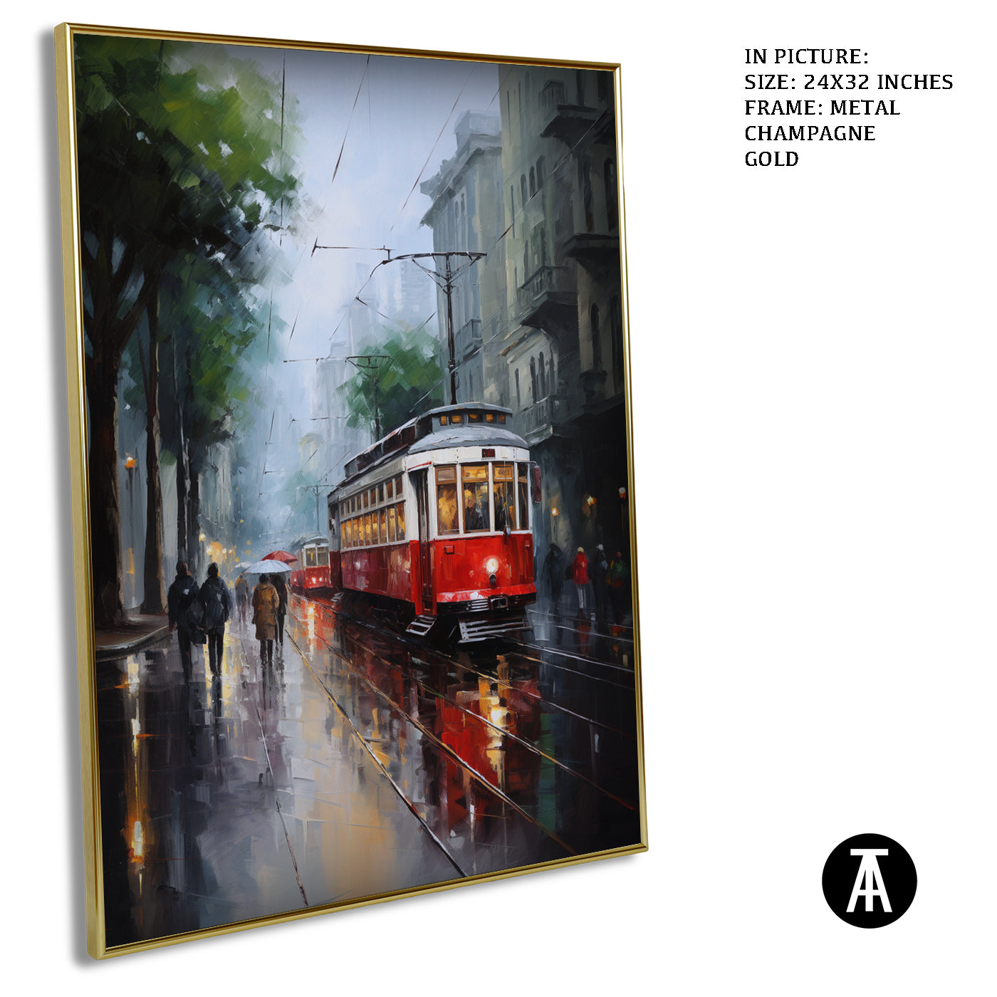 Artwork in Light Brown Frame