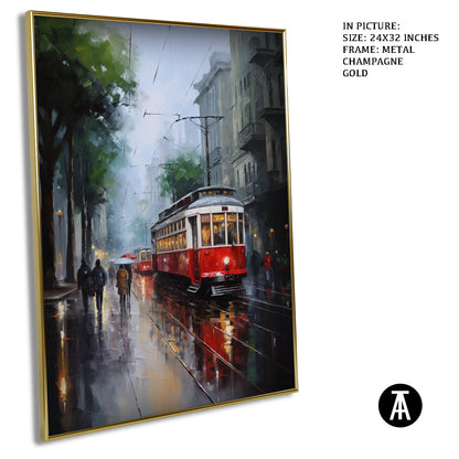 Artwork in Light Brown Frame