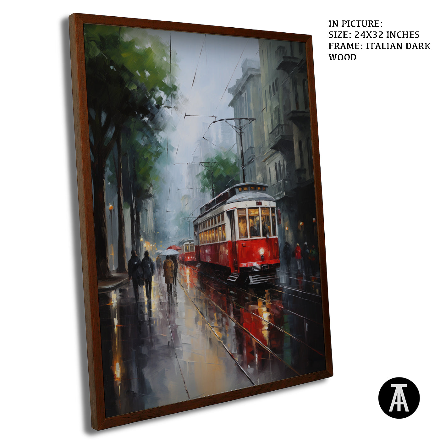 Artwork in Dark Wood Frame