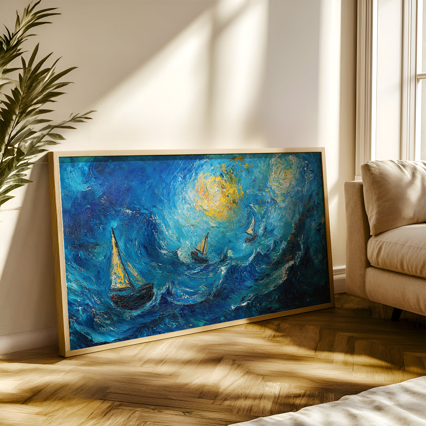 Modern Art Painting in a Lifestyle Setting