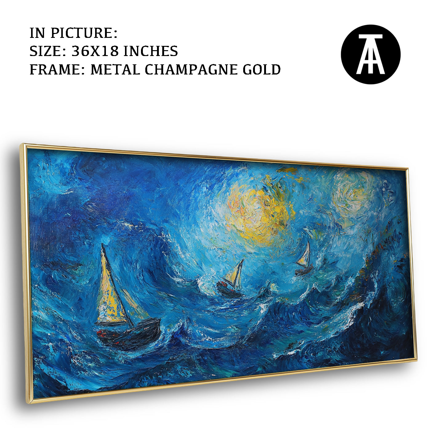 Artwork in Light Brown Frame